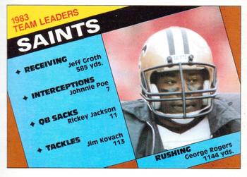 1984 Topps #299 Saints Team Leaders - George Rogers Front