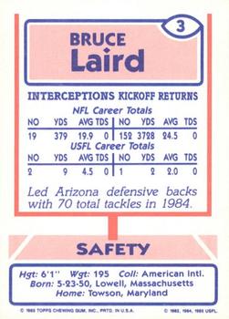 1985 Topps USFL #3 Bruce Laird Back