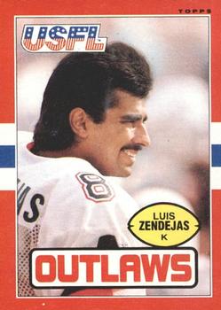 1985 Topps USFL #9 Luis Zendejas Front