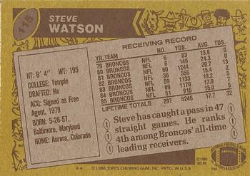 1986 Topps #115 Steve Watson Back