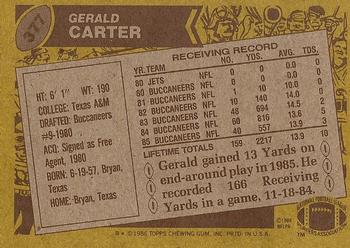 1986 Topps #377 Gerald Carter Back