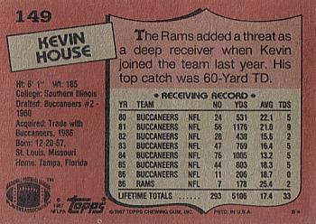 1987 Topps #149 Kevin House Back