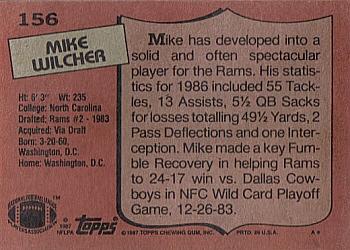1987 Topps #156 Mike Wilcher Back