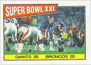 1987 Topps #1 Super Bowl XXI Front