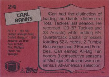 1987 Topps #24 Carl Banks Back