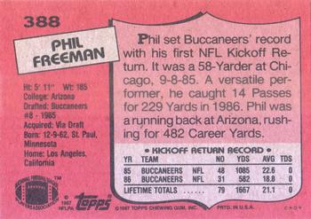 1987 Topps #388 Phil Freeman Back