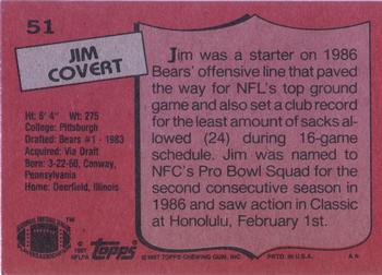 1987 Topps #51 Jim Covert Back