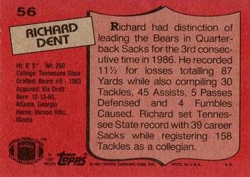 1987 Topps #56 Richard Dent Back