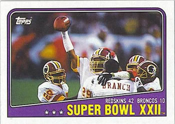 1988 Topps #1 Super Bowl XXII Front