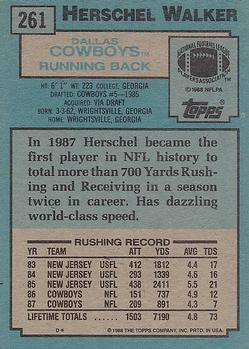 1988 Topps #261 Herschel Walker Back