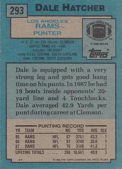 1988 Topps #293 Dale Hatcher Back