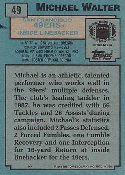 1988 Topps #49 Michael Walter Back