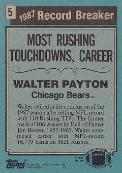 1988 Topps #5 Walter Payton Back