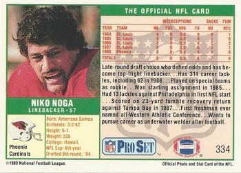 1989 Pro Set #334 Niko Noga Back