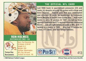 1989 Pro Set #413 Ron Holmes Back