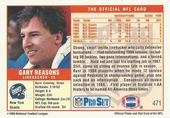 1989 Pro Set #471 Gary Reasons Back