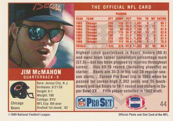 1989 Pro Set #44 Jim McMahon Back