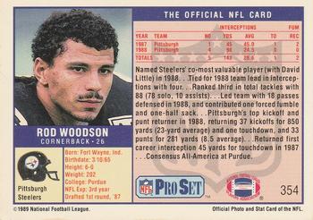 1989 Pro Set #354 Rod Woodson Back