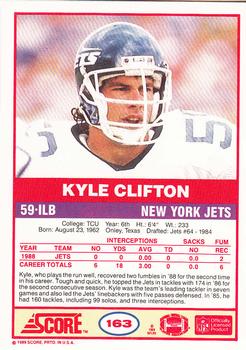 1989 Score #163 Kyle Clifton Back