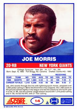1989 Score #14 Joe Morris Back
