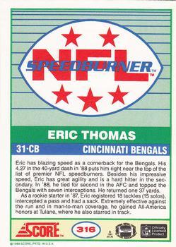 1989 Score #316 Eric Thomas Back