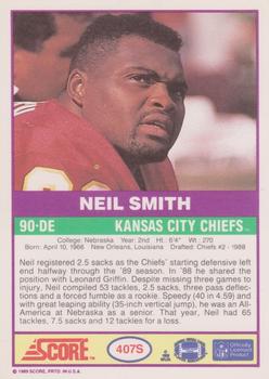 1989 Score Supplemental #407S Neil Smith  Back