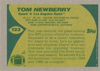 1989 Topps #123 Tom Newberry Back