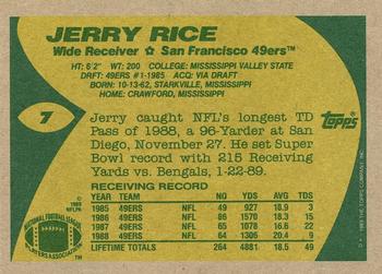 1989 Topps #7 Jerry Rice Back