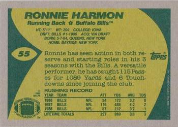 1989 Topps #55 Ronnie Harmon Back