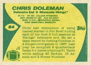 1989 Topps #84 Chris Doleman Back