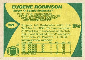 1989 Topps #191 Eugene Robinson Back