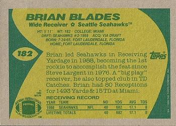 1989 Topps #182 Brian Blades Back