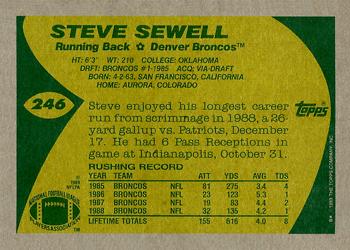 1989 Topps #246 Steve Sewell Back