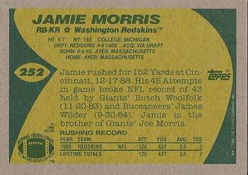 1989 Topps #252 Jamie Morris Back
