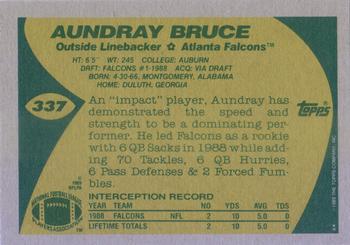1989 Topps #337 Aundray Bruce Back