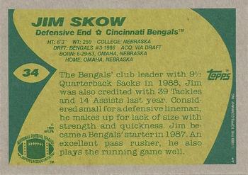 1989 Topps #34 Jim Skow Back