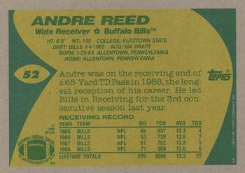 1989 Topps #52 Andre Reed Back
