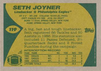 1989 Topps #119 Seth Joyner Back