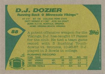 1989 Topps #88 D.J. Dozier Back
