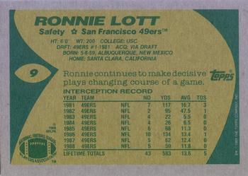1989 Topps #9 Ronnie Lott Back