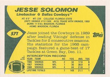 1989 Topps Traded #57T Jesse Solomon Back