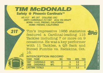 1989 Topps Traded #21T Tim McDonald Back