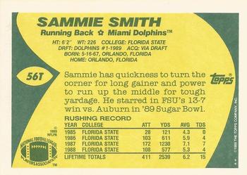 1989 Topps Traded #56T Sammie Smith Back