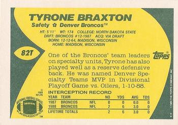 1989 Topps Traded #82T Tyrone Braxton Back