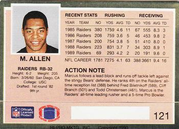 1990 Action Packed #121 Marcus Allen Back