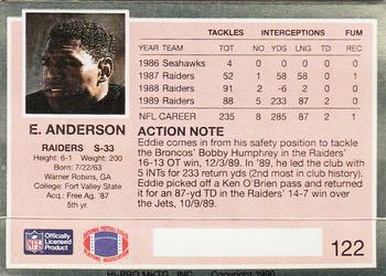 1990 Action Packed #122 Eddie Anderson Back