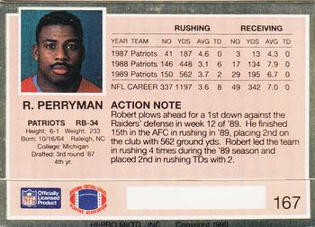 1990 Action Packed #167 Robert Perryman Back