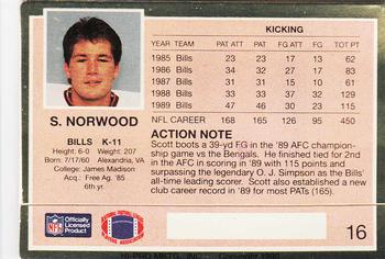 1990 Action Packed #16 Scott Norwood Back