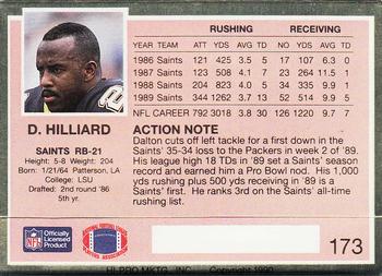 1990 Action Packed #173 Dalton Hilliard Back