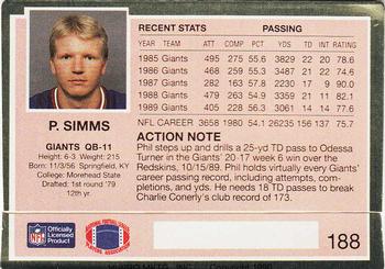 1990 Action Packed #188 Phil Simms Back